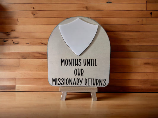 Mormon Missionary countdown sign w/Stand | Called to Serve |LDS |Gift Set