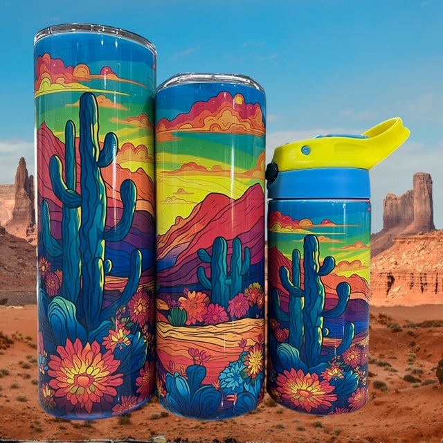 NEW 30oz Cactus Landscape tumbler, Beautiful Landscape Design Tumbler, Arizona Landscape Tumbler