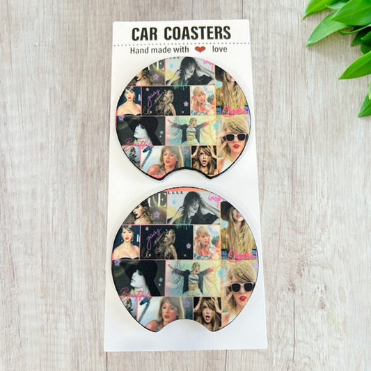 Female Musician Coaster Set | New Car Gift | Coworker Gift | Cute Car Accessory | Cup Holder Coaster | Fun Car Gift
