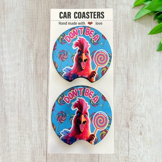 Don't Be a C***Sucker Car Coaster Set| New Car Gift | Coworker Gift | Cute Car Accessory | Cup Holder Coaster | Fun Car Gift