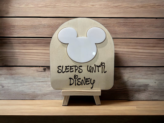 Sleeps Until Disney Countdown | Dry Erase |with stand Gift Set