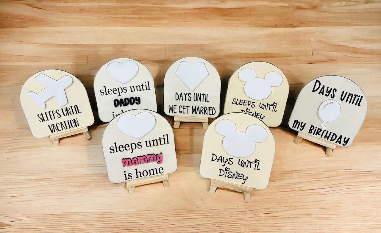 Sleeps Until Daddy is Home Countdown w/stand | Dry Erase | Gift Set | Army Veteran | Army