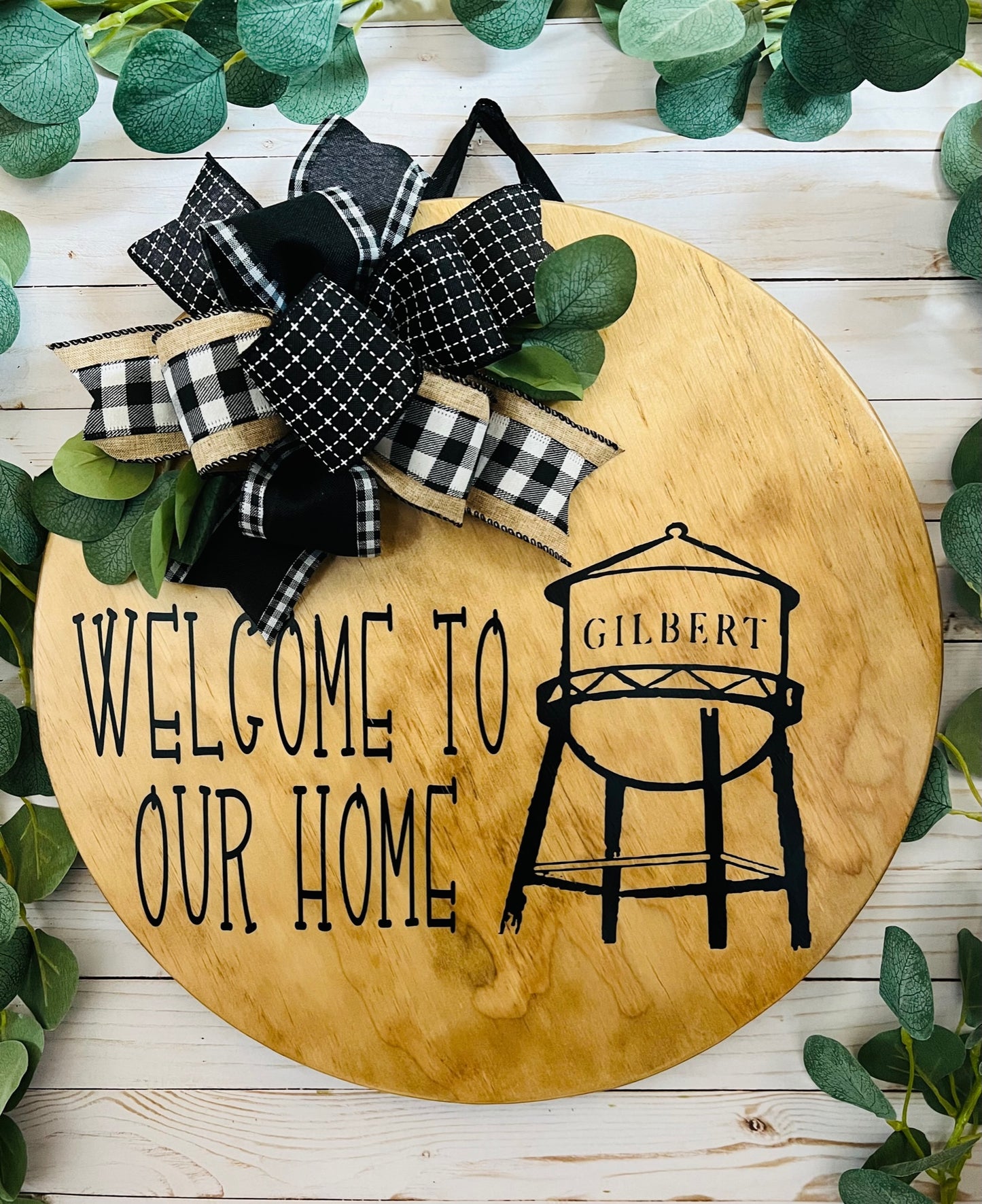 Gilbert Arizona Water Tower Door Sign, Realtor Closing Gifts, New home realtor gift, Wood Door Sign, Welcome sign.