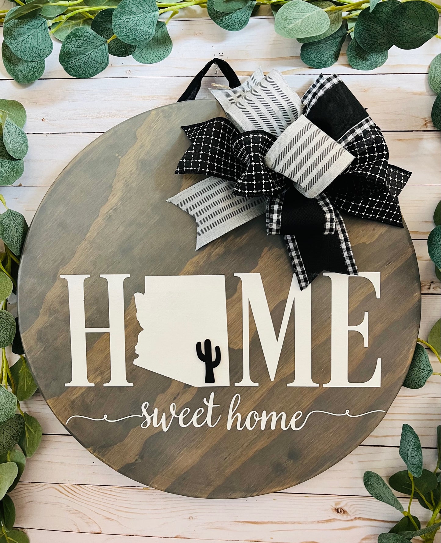 Grey Arizona Home Sweet Home Door Sign, Ariona Home Sign, Realtor Closing Gift, Client Gift.